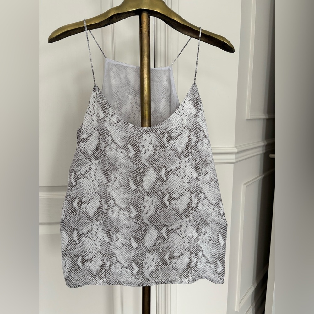 Gray and White Snake Print Tank Top